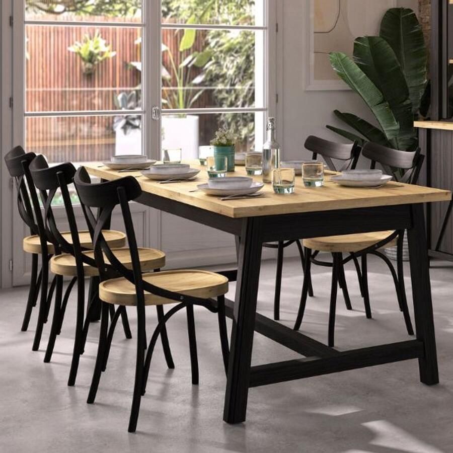 Gami Eettafel Sequoia 252 x 91 x 78 cm Artisan Oak-design Gautier Kantoortafels Bruin MDF Kantoortafels