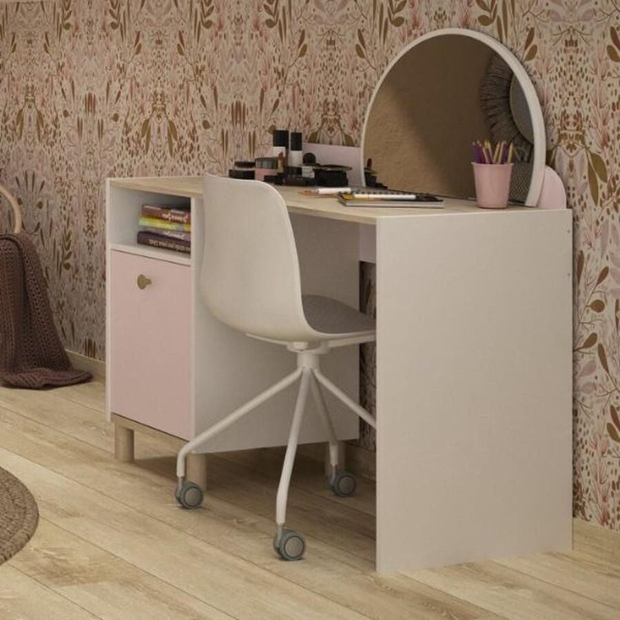 Gami Kinderbureau Romy 110 X 52 X 85 Cm Wit-pastelroze Gautier Bureau Wit; Roze MDF - Foto 3