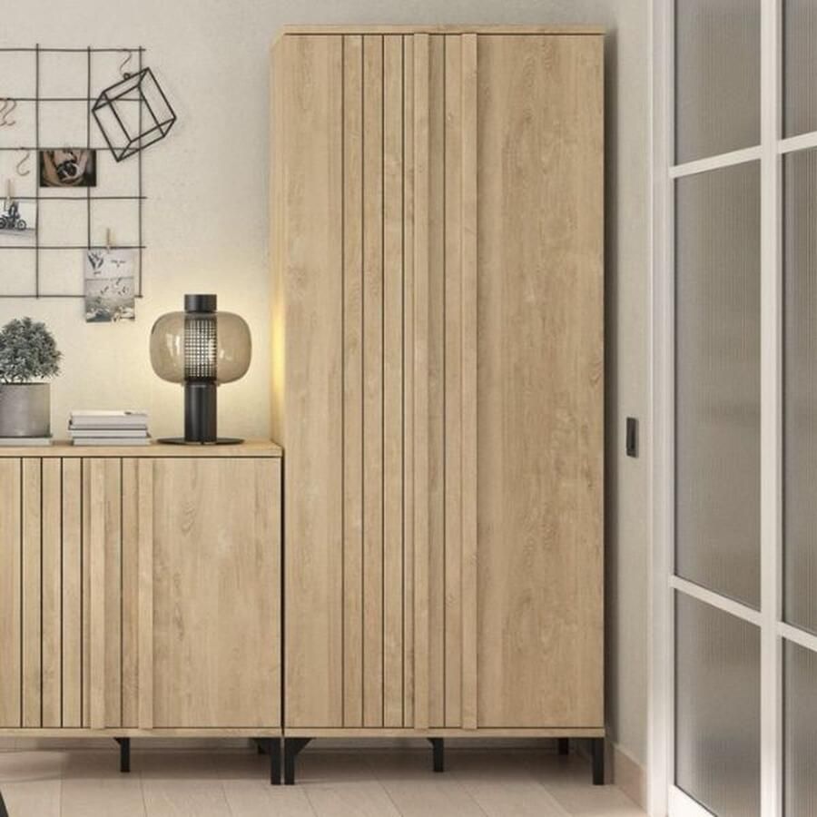 Gami Veelzijdige opbergkast Faro 80 x 45 x 190 cm Blonde Oak-design