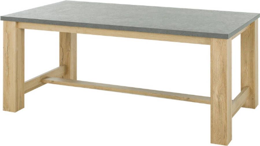 Gautier Verlengbare eettafel Louane 192x97cm excl verlengstuk eik beton
