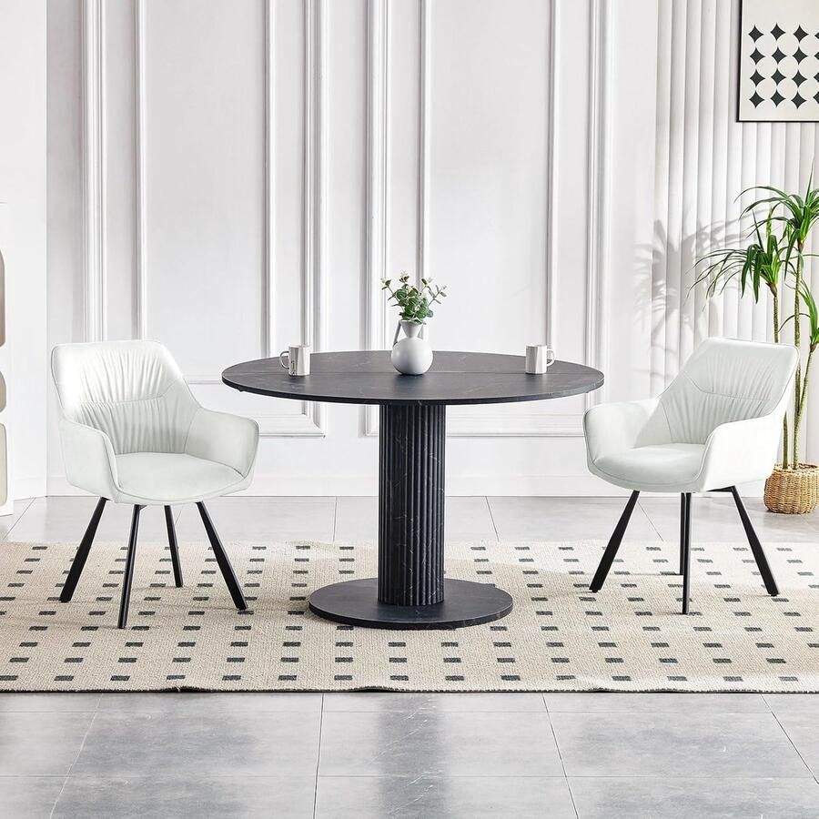 Ganeey Eetkamerstoelen Set van 4 Draaibaar – Luxe Fluwelen Stoelen met Armleuningen – 180° Draaifunctie – Moderne Gestoffeerde Stoelen voor Eetkamer Woonkamer & Keuken – Beige Comfortabele Traagschuim Zitting