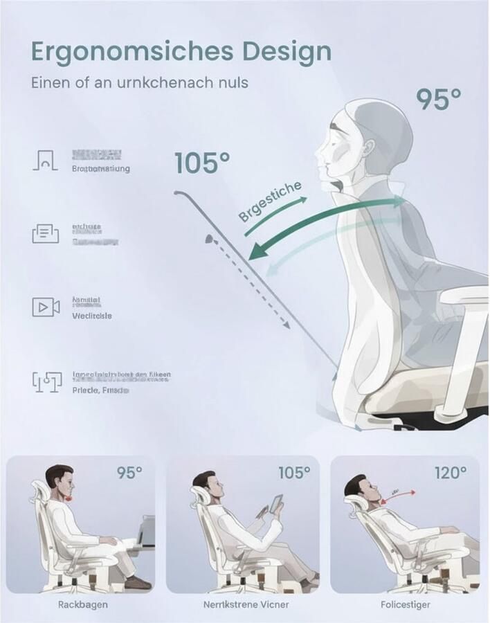 Ganeey Ergonomische Bureaustoel Deluxe – Verstelbare Lendensteun & Hoofdsteun – Ademend Mesh – Tot 150 kg – Kantelfunctie 95°–135° – Verstelbare Armleuningen – Draaistoel voor Kantoor & Thuiswerk – Zandbeige Comfort Edition