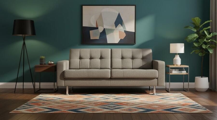 Ganeey Laval Lux 2-Zitsbank Lichtbruine Stoffen Sofa met Metalen Poten Modern Design Comfortabele Zitbank met Armleuningen Duurzaam Houten Frame & Elastische Golfveren Perfect voor Woonkamer & Lounge 166 x 92 x 65 cm
