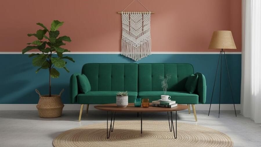 Ganeey Luxe 2-Zits Slaapbank Velvet – Verstelbare Rugleuning – Donkergroene Fluwelen Sofa Bed met Kussens & Zijvakken – Compacte Logeerbedbank voor Woonkamer & Gastenkamer – 180x74cm – Modern Design – 250KG Draagkracht