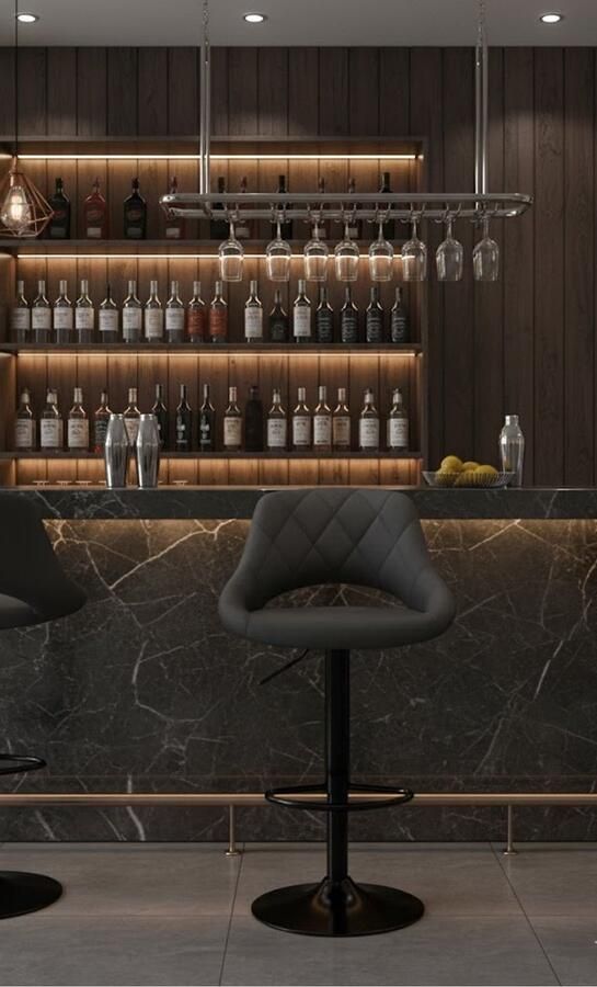 Ganeey Luxe Barkrukken Set van 2 – In Hoogte Verstelbare Barstoelen – Fluwelen Bekleding – Met Rugleuning & Voetensteun – 360° Draaibaar – Retro Design – Donkergrijs – Metalen Frame – Comfortabel