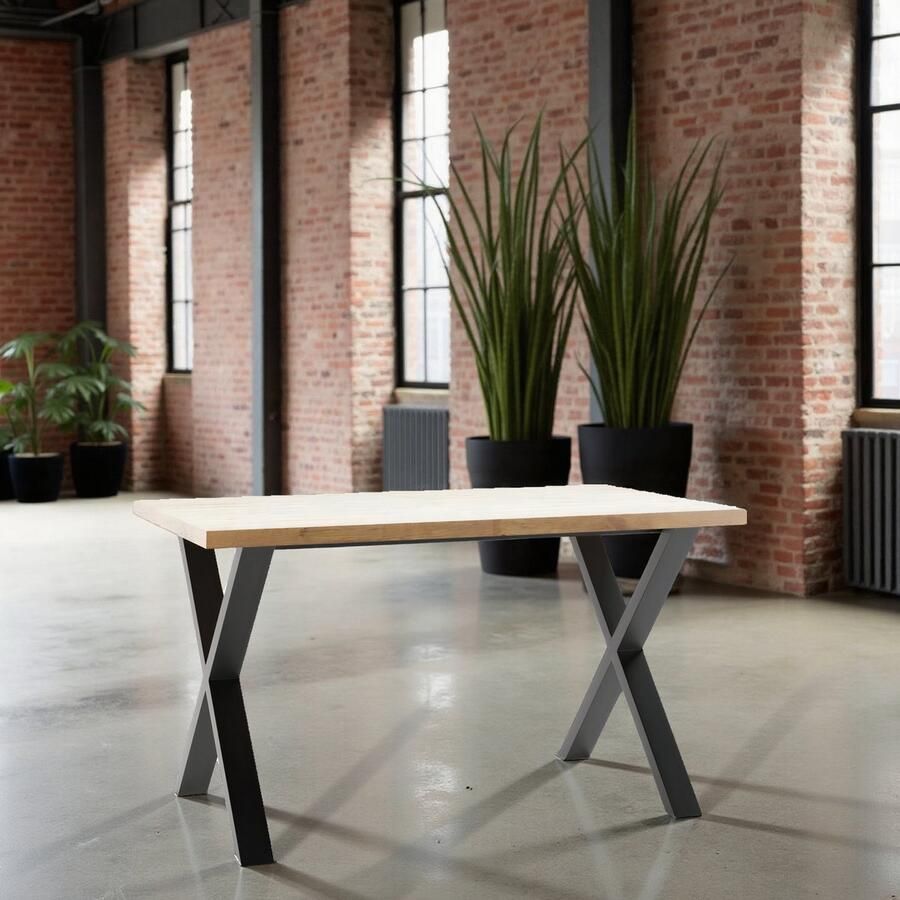 Ganeey Luxe Uitschuifbare Eettafel – Goud Eiken – Robuust Metaal & Fineer – Geschikt voor 8-12 Personen – Verstelbare Lengte 120-260 cm