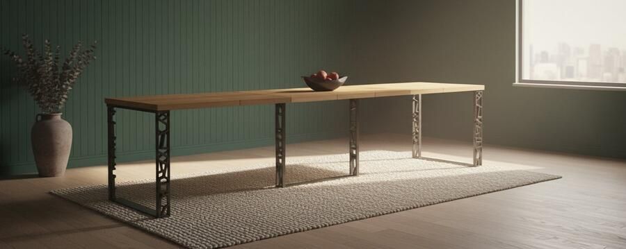 Ganeey Luxe Uitschuifbare Eettafel – Massief Houten Tafel met Fineer – Industriële Eettafel voor 8 Personen – Verlengbare Tafel 130-330 x 80 x 76 cm – Natuur Eiken Zwart – Stevig & Onderhoudsvriendelijk