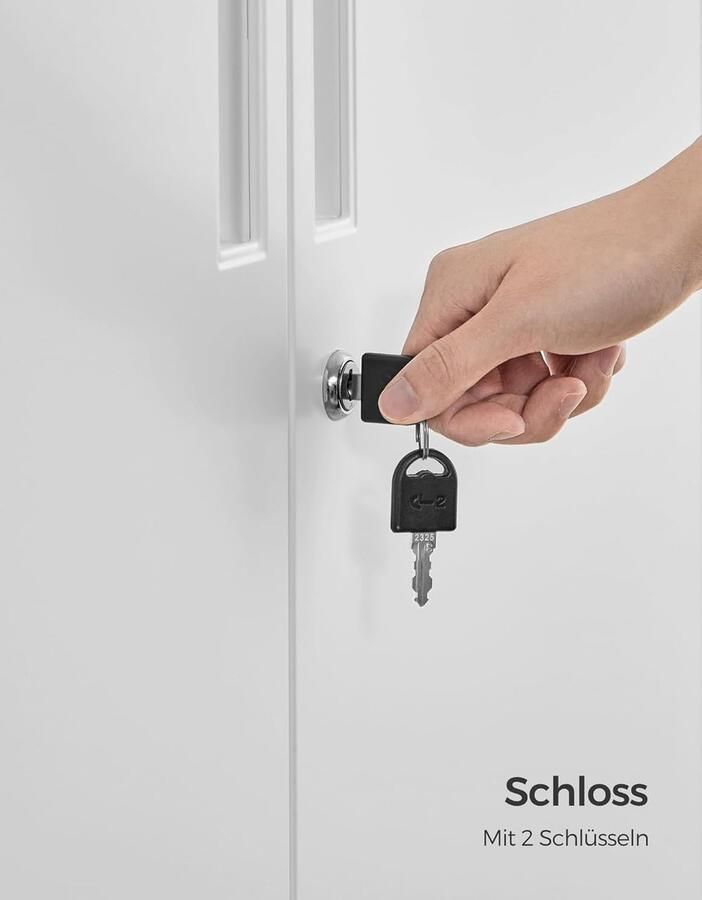 Ganeey Stalen Archiefkast 80x40x180 cm – Met Slot & 5 Verstelbare Planken – Multifunctionele Opbergkast – Metalen Kast met Dubbele Deuren – Gereedschapskast voor Garage Kantoor & Woonkamer – Wit