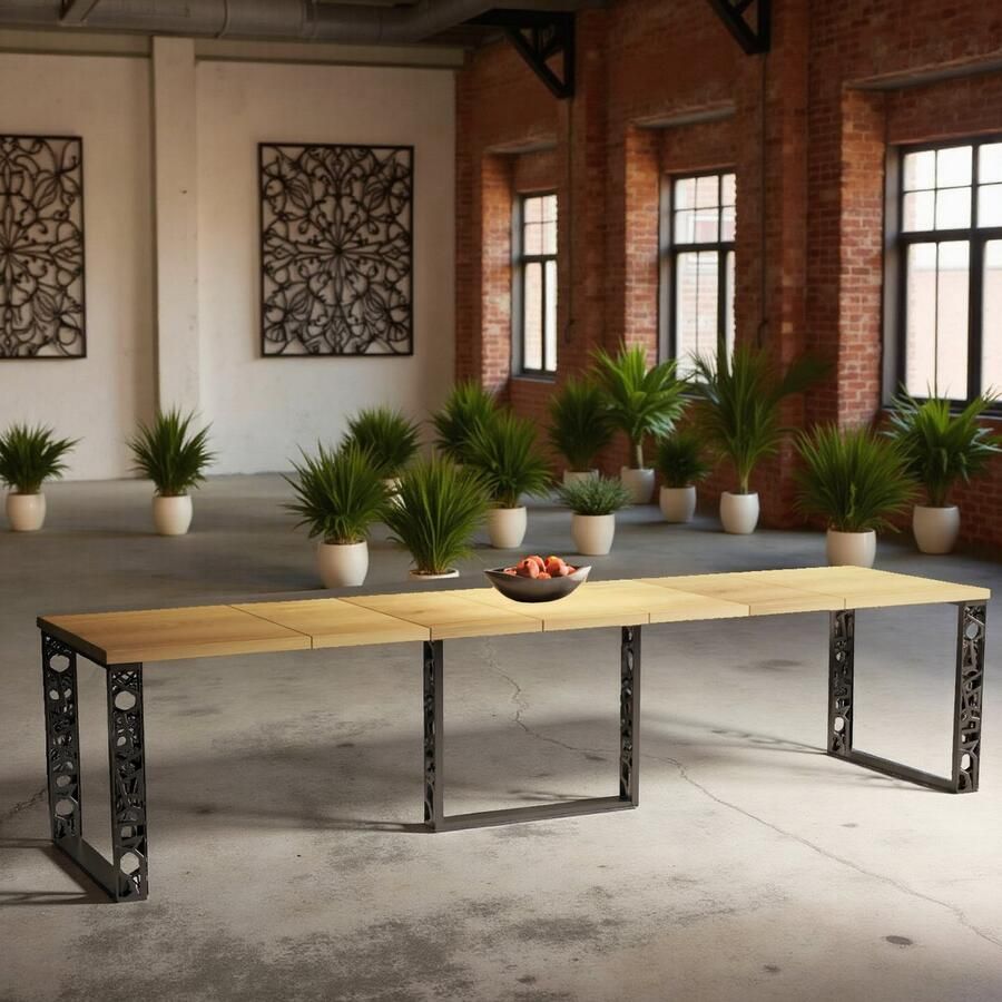 Ganeey Taponnat Uitschuifbare Eettafel – Natuurlijk Eiken – Rechthoekige Tafel voor 8 Personen – Verstelbare Lengte 130-330 cm – Stijlvol & Robuust Design