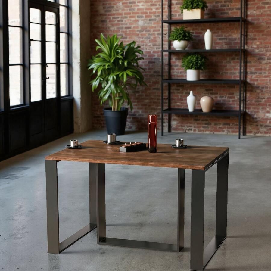 Ganeey Uitschuifbare Eettafel Hout – Verlengbare Design Tafel 130-330 cm – Stijlvol Houtfineer & Zwart Frame – Ruimte tot 12 Personen – Herouville Stirling Oak