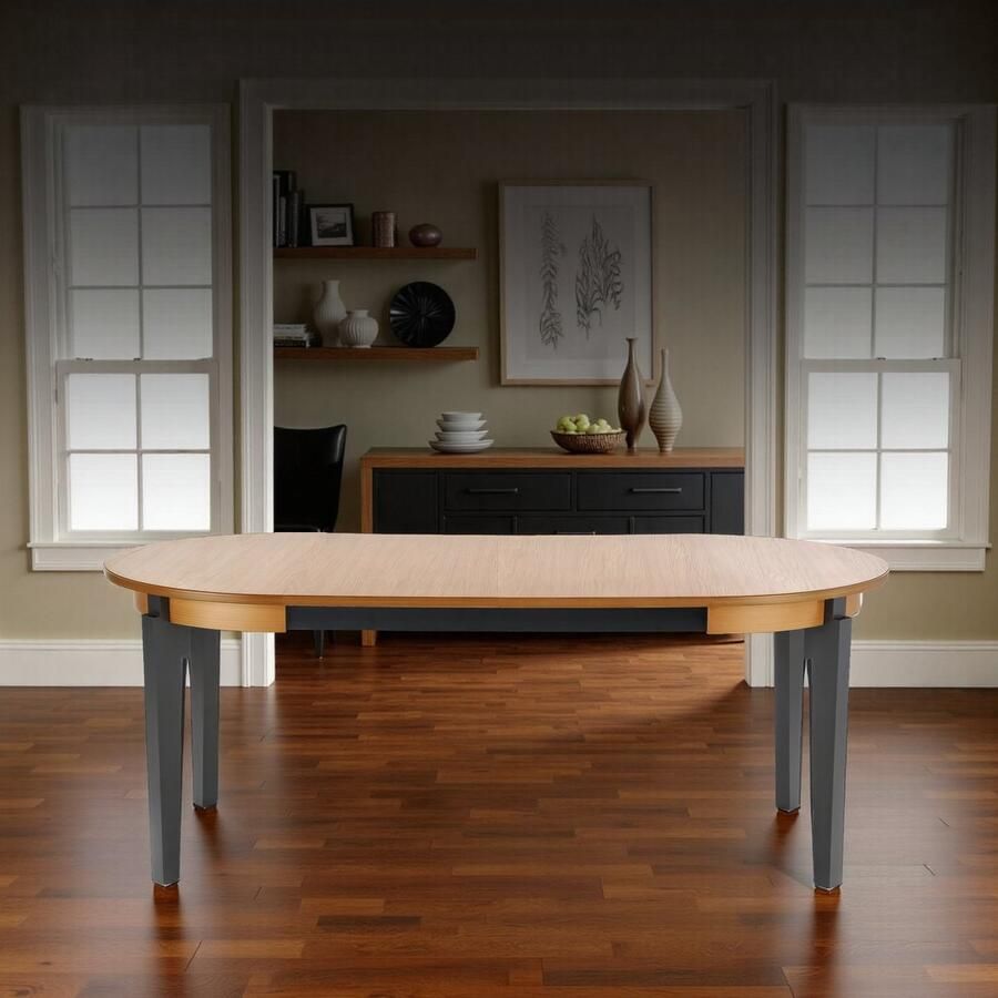 Ganeey Verona Uitschuifbare Eettafel – Houtskleur Rond 10-12 Personen Beukenhout Frame Stijlvol & Robuust