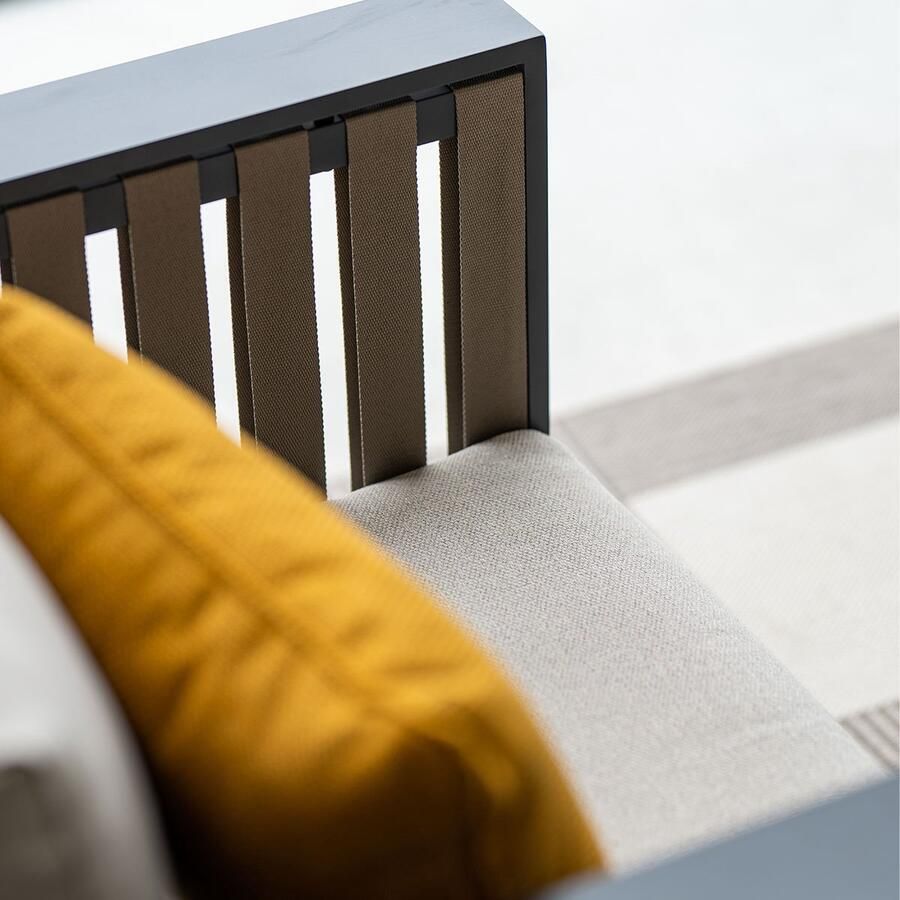 Garden Impressions Bologna lounge fauteuil carbon black taupe desert sand