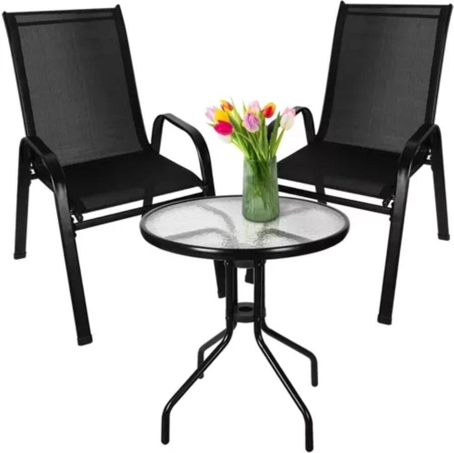 Gardlov Balkon Meubelset: Tafel en 2 Stoelen Perfect voor Kleine Ruimtes