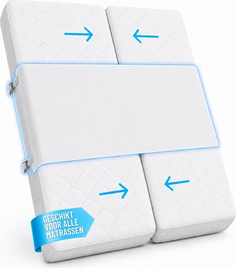 Garpex Matraswig Bedbinder Liefdesbrug met Band – Luxe Matraswig & Tussenstuk voor Matrassen – Universeel – Voorkomt Opening Tussen Matrassen – Inclusief Verstelbare Band – Comfortabel & Stevig Slaapcomfort - Foto 2