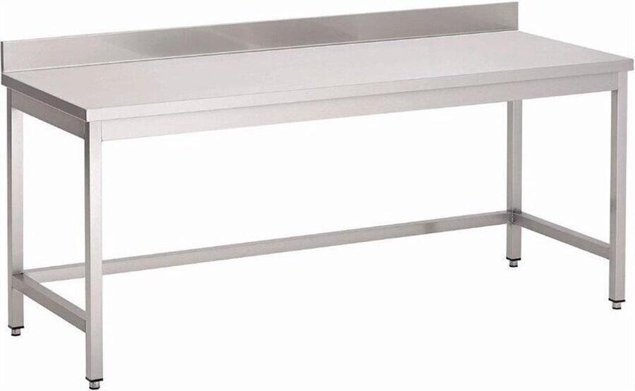 Gastro M RVS Werktafel Zonder Onderblad Achteropstand 140x70x85cm GN117 Horeca & Professioneel