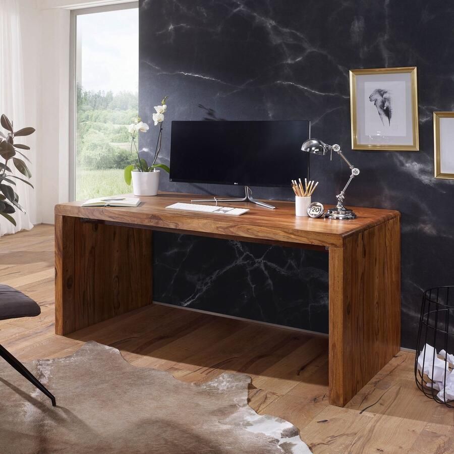 Wohnling Bureau BOHA sheeshamhout 120 cm breed WL1.381