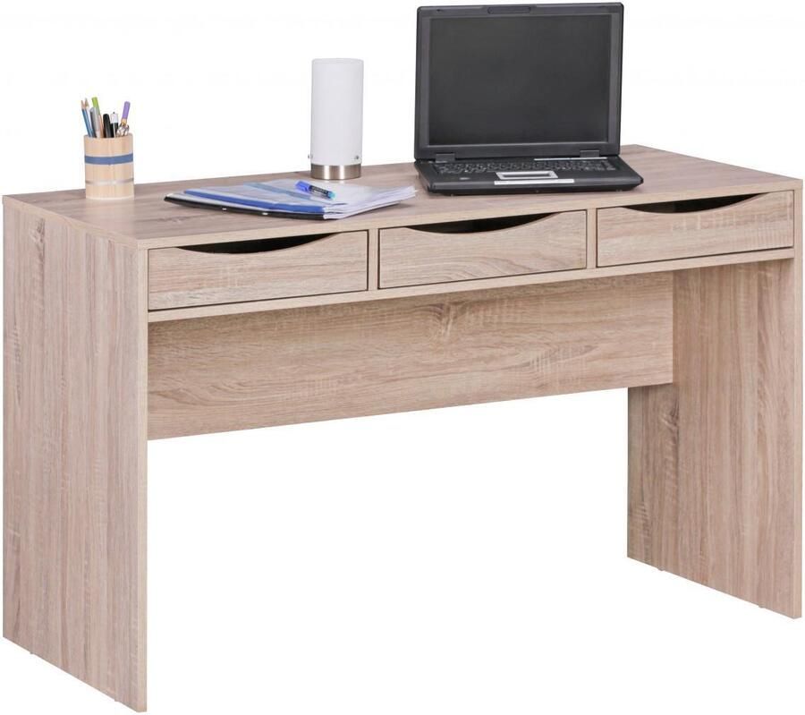 Gate39 bureau 120 cm Ontwerp kantoor tafel Sonoma eiken moderne jeugd desk 3 laden en opslagruimte te besparen