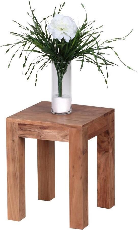 Gate39 Mumbai 35 x 35 4-poots Bijzettafel Lichtbruin