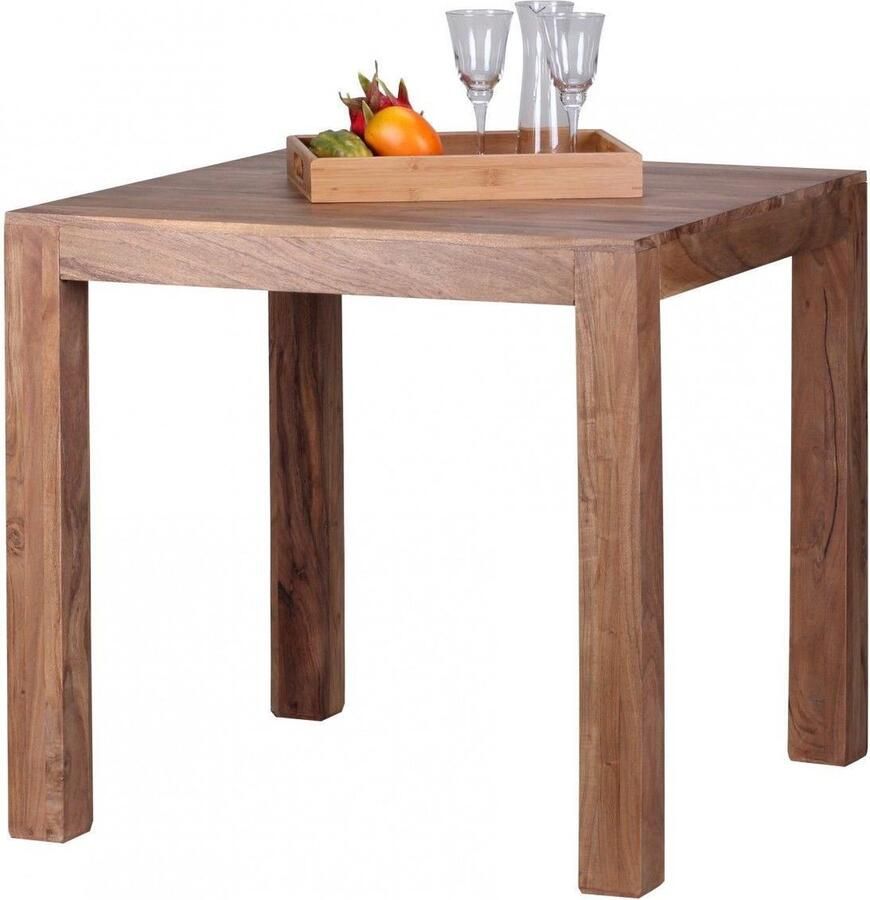 Wohnling Eettafel MUMBAI acacia bruin 80x80 cm