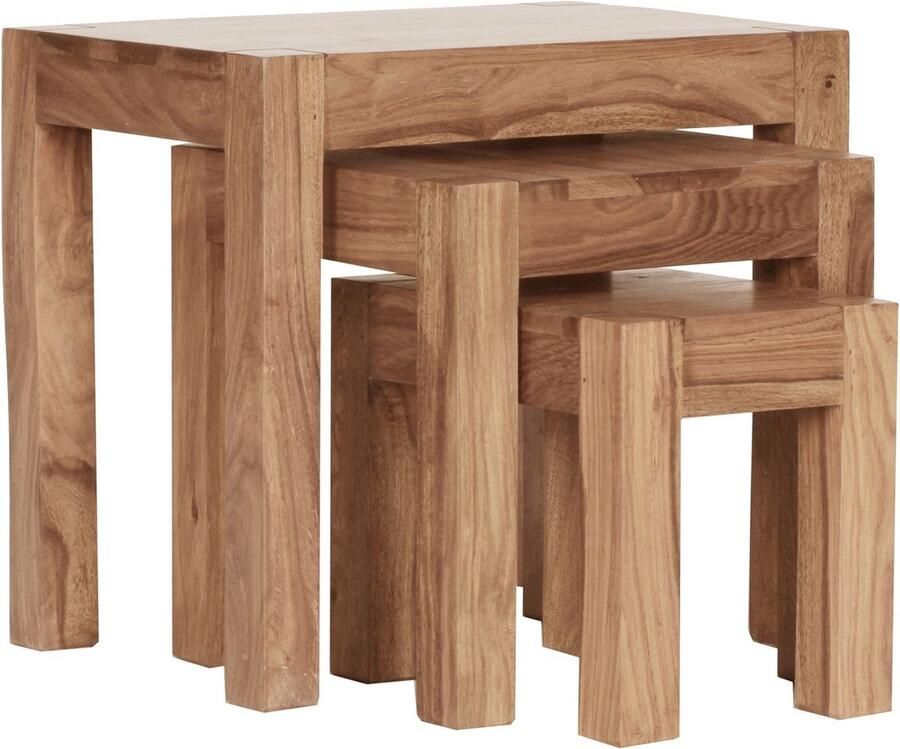 Gate39 Mumbai serie van 3 Bijzettafel Lichtbruin