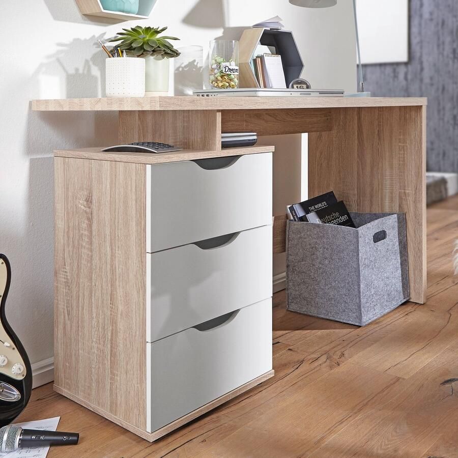 Wohnling Bureau MASSA wit 120 cm breed
