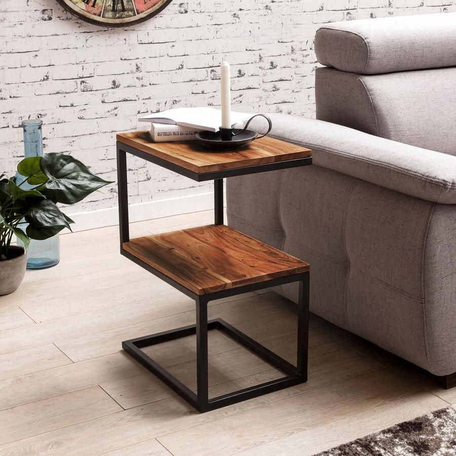Wohnling Bijzettafel sheeshamhout klaptafel 60x57x40 cm WL1.737
