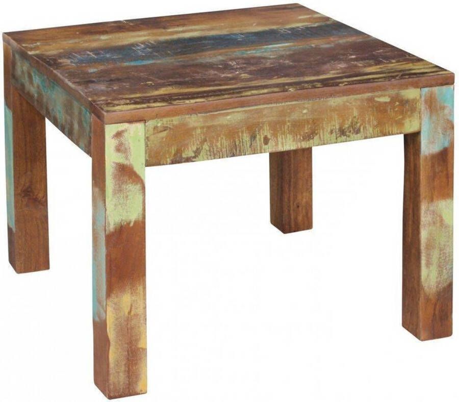Gate39 salontafel DELHI 60 x 60 cm recycling Vintage massief houten salontafel Ontwerp bijzettafel Country House salontafel Tafel voor Living Room Shabby Chic in mangoboom