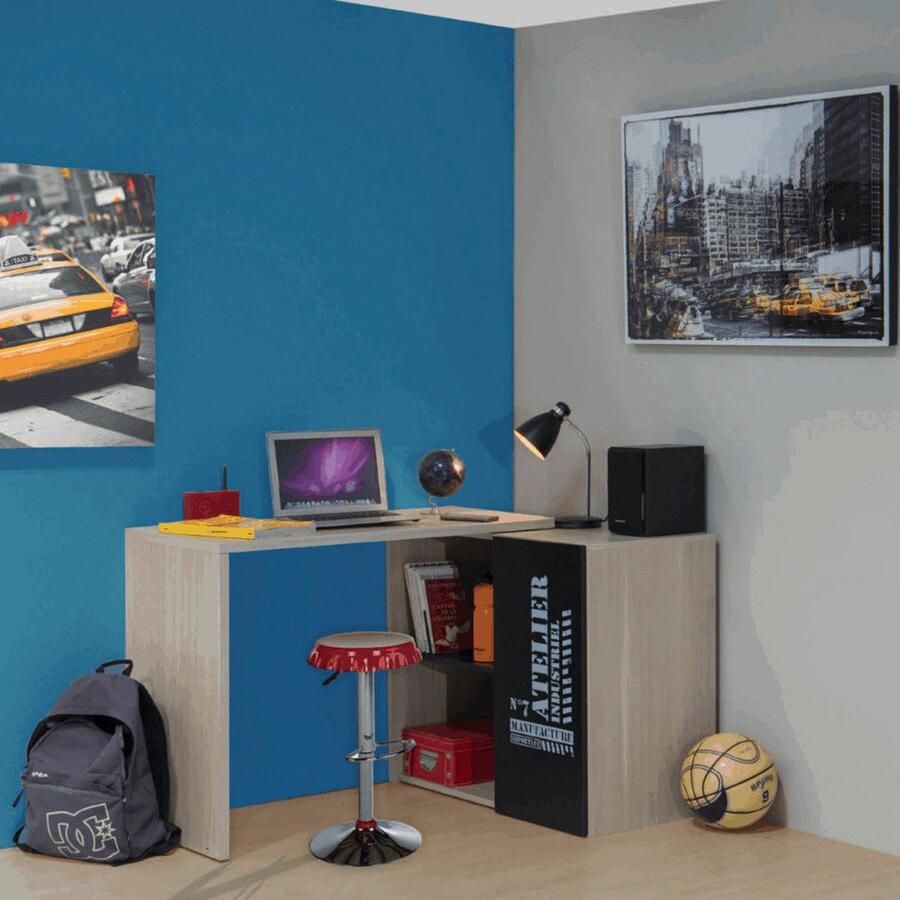 Gautier Bristol Atelier Bureau 1-deurs Zwart Eiken Look