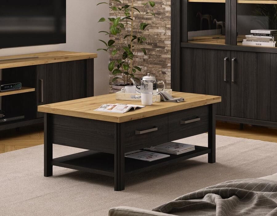 Gami Salontafel Sequoia Woonkamer collectie in landelijke stijl en industrieel decor (1 stuk)