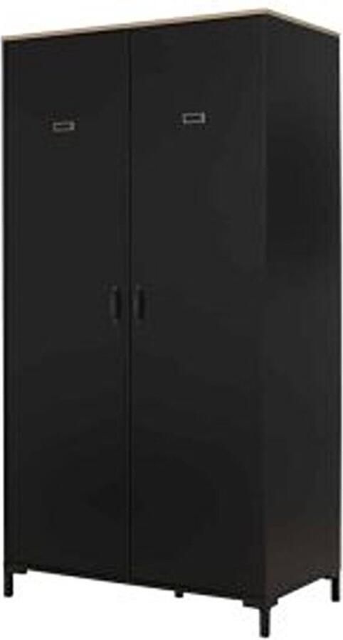 Gautier Manchester Kledingkast 2-deurs Zwart Eiken Look