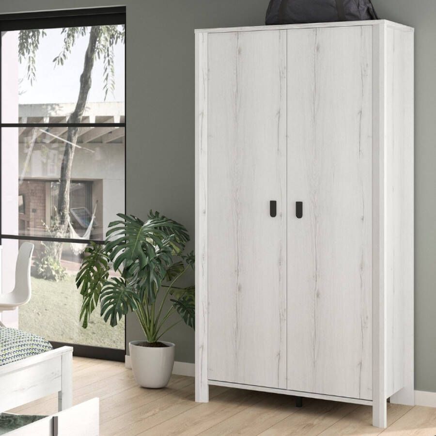 Gautier Lugano 2-Deurs Kledingkast Wit Eiken