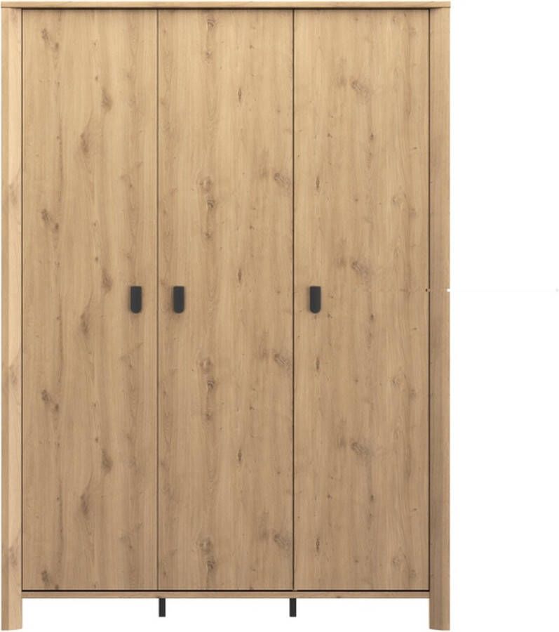 Gautier Lugano 3-Deurs Kledingkast Eiken