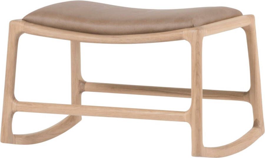 Gazzda Dedo footstool voetenbank dakar leather stone 1436