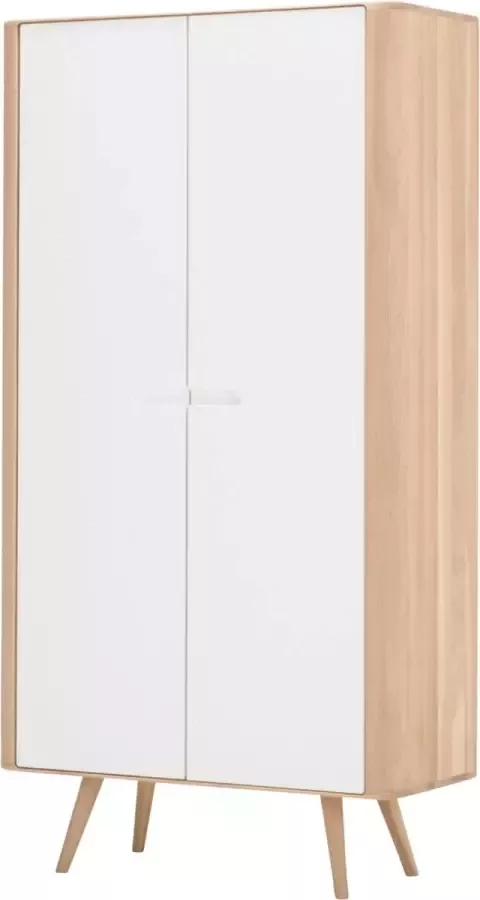 Gazzda Ena cabinet houten opbergkast whitewash 90 x 170 cm