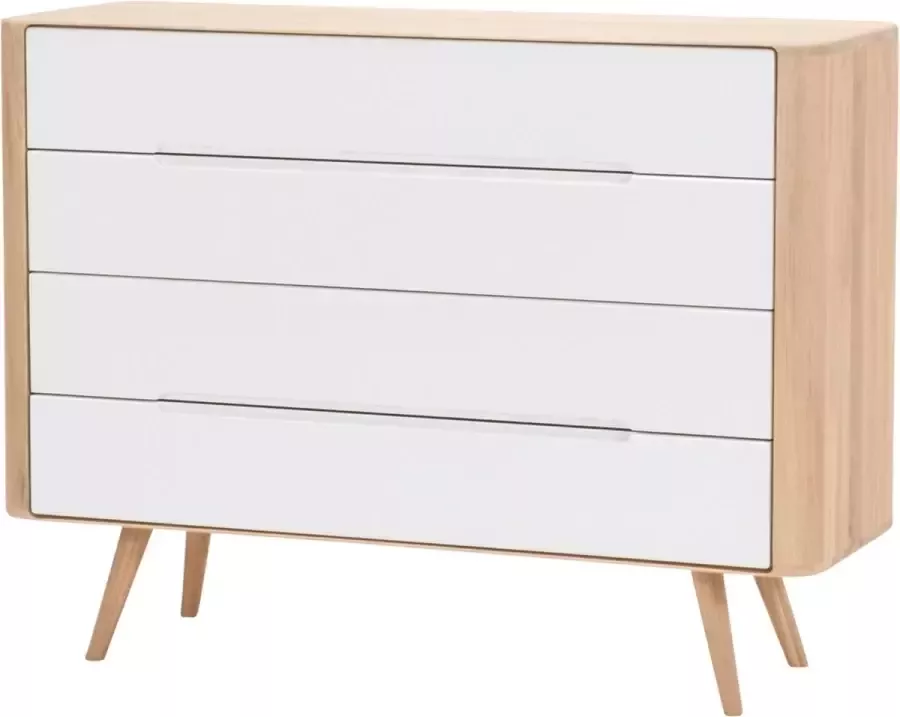 Gazzda Ena drawer 120 4 drawers houten ladekast whitewash 120 x 90 cm - Foto 1