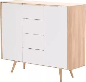 Gazzda Ena dresser 135 houten ladekast whitewash 135 x 110 cm