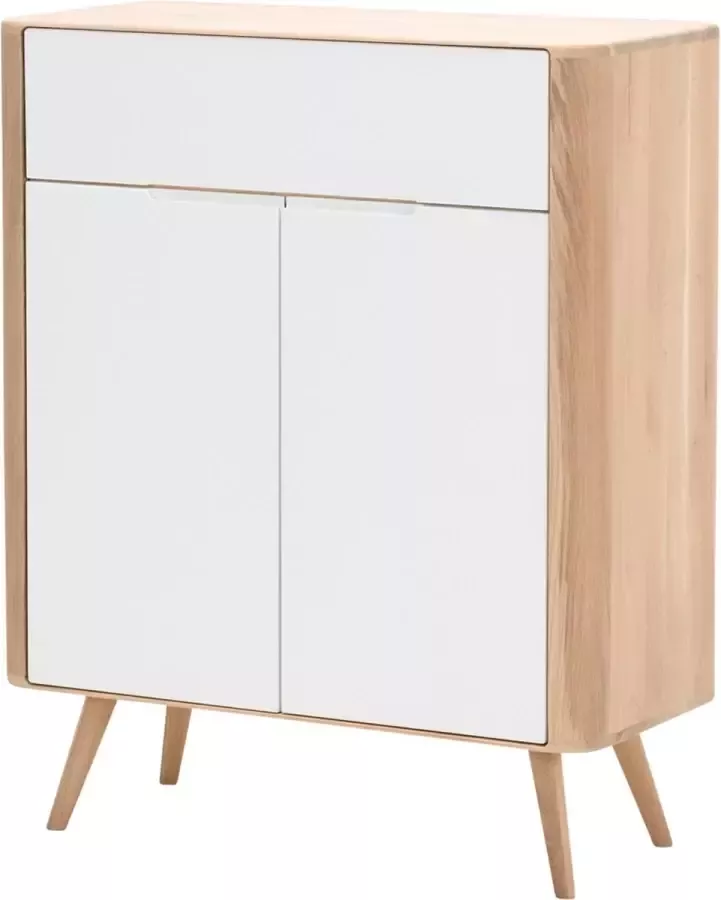 Gazzda Ena dresser 90 houten ladekast whitewash 90 x 110 cm - Foto 1