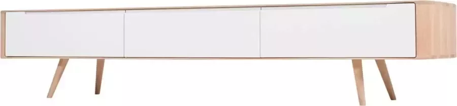 Gazzda Ena lowboard houten tv meubel whitewash 225 x 55 cm