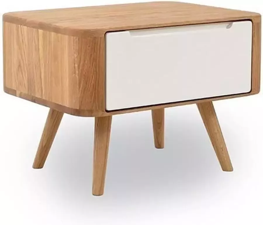 Gazzda Ena nightstand 55 houten nachtkastje naturel 1 lade