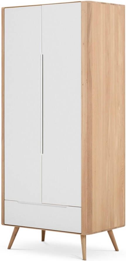 Gazzda Ena wardrobe houten garderobekast whitewash 90 x 200 cm - Foto 1