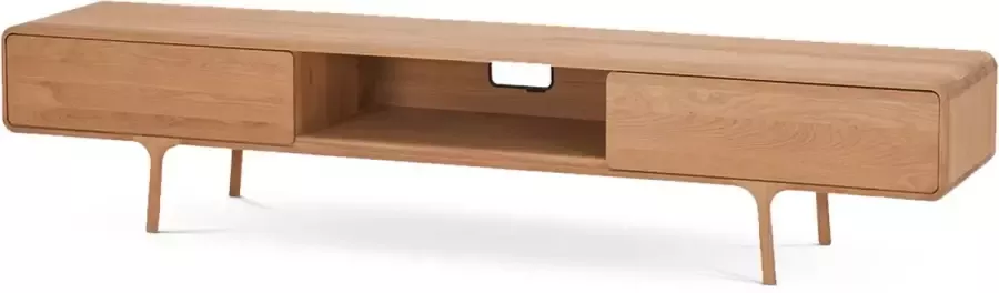 Gazzda Fawn lowboard 2 drawers houten tv meubel naturel 220 x 45 cm - Foto 1