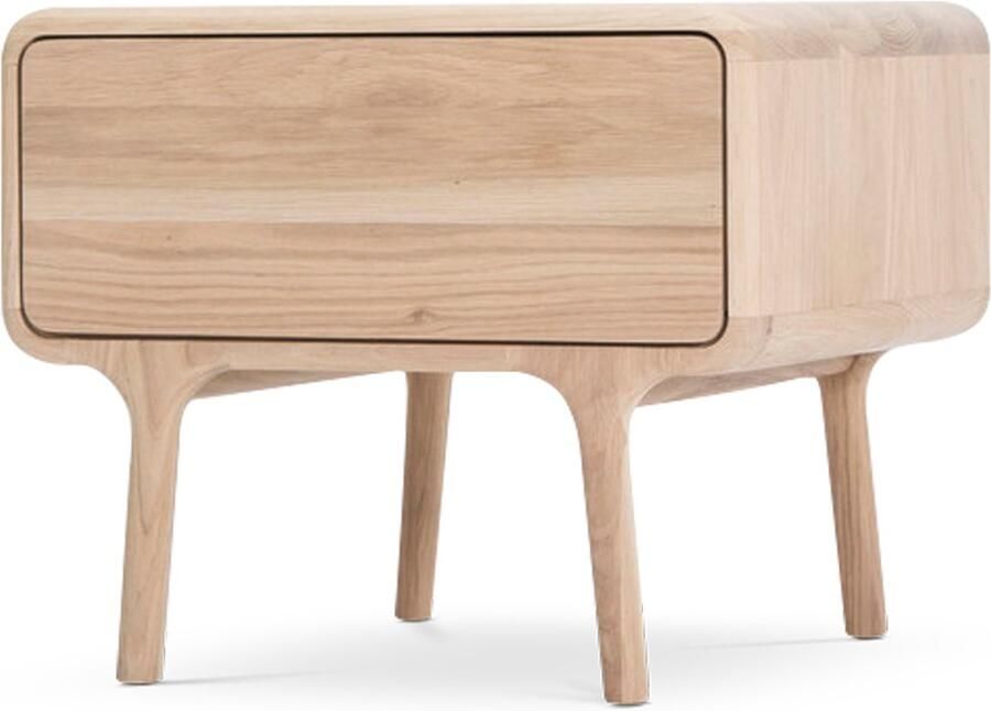 Gazzda Fawn nightstand houten nachtkastje whitewash 53 x 43 cm