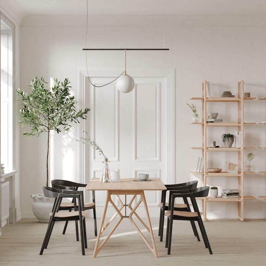 Gazzda Tink Table Houten Eettafel Massief Eikenhout Rechthoekig Eetkamertafel Scandinavisch Hardwax Oil Naturel 200 x 90 cm