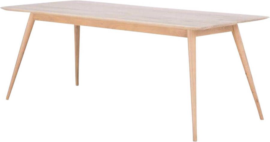 Gazzda Stafa Table Houten Eettafel Whitewash Massief Eikenhout 6 Persoons Eetkamertafel Scandinavisch 180 x 90 cm