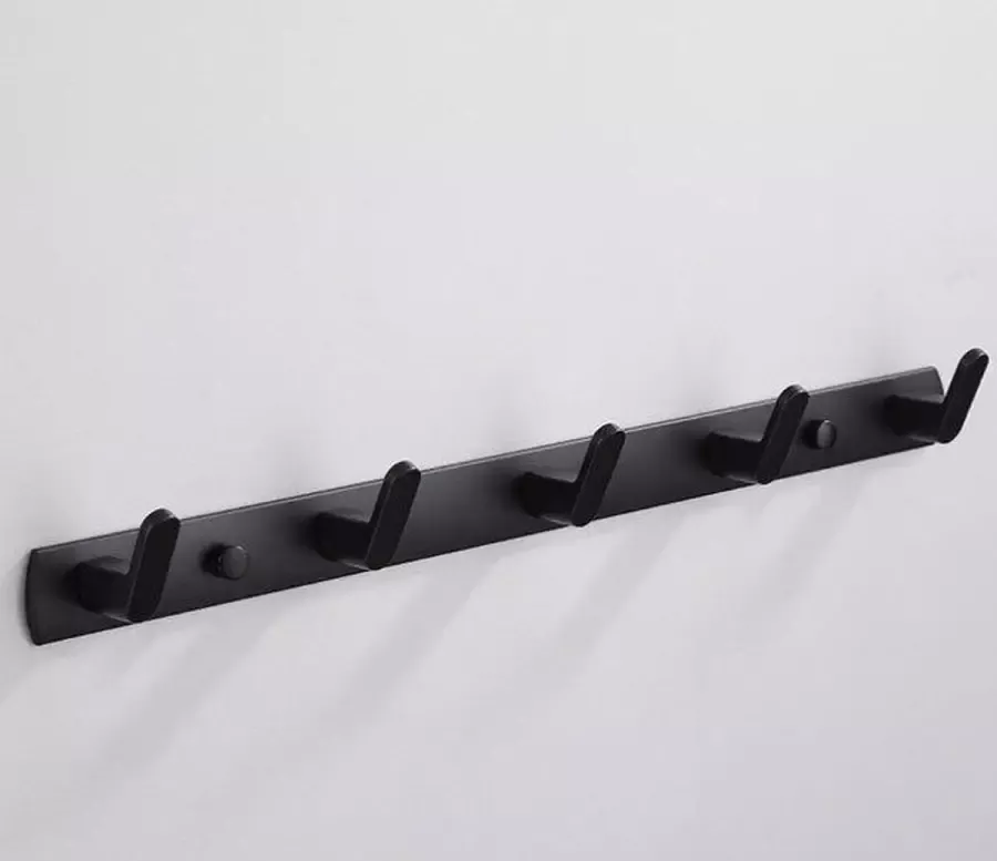 GDRN Kapstok Mat Zwart Wandhaak 5 haak RVS Handdoek haakjes