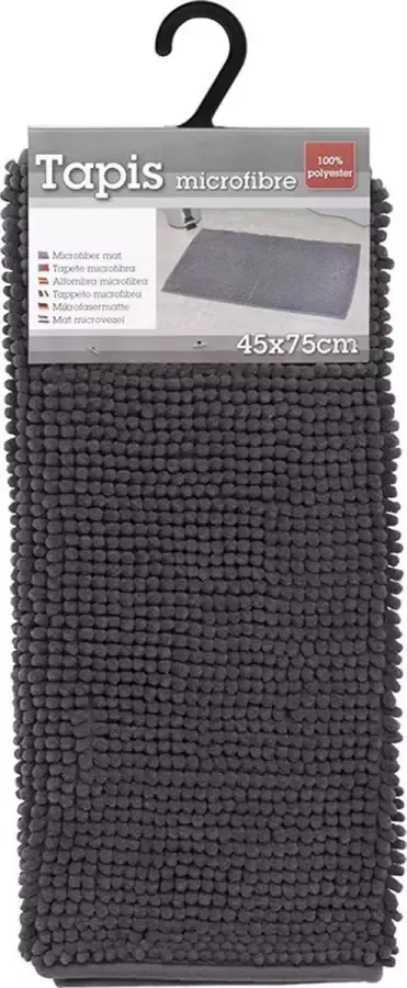 Gebor Anti Slip Badkamermat – Micro Vezel – Badmat Douchemat – Grijs – 45x75CM – Antislip Vloerkleed Mat voor in Badkamer Toilet WC – Badkamer