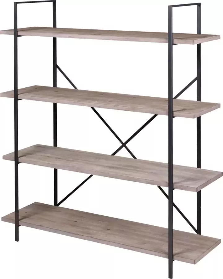 Gebor Industriële Wandstelling met 4 Planken Industrieel Design – Uniek – Interieur – Kast – Boekenkast – Wandmeubel – 140x120x32cm – Model Country Side