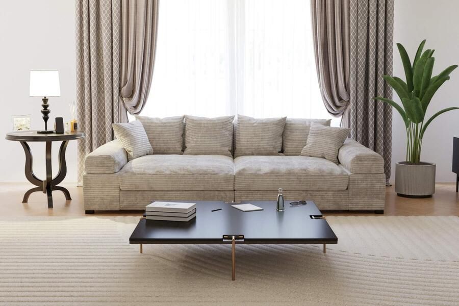 Geen merk Bankstel big sofa fatguy Lichtgrijs Corduroy bigsofa zetel Hoekbanken en hoeksalon bij zetelsenbedden