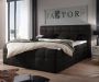 Geen merk Boxspring bed Belle compleet 140X200 met opbergruimte matras en topper inbegrepen zetelsenbedden zwart boxspring - Thumbnail 2