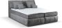 Zetelsenbedden.be Boxspring bed escape 160x200 met opbergruimte in hoofdbord compleet boxspring grijs stof - Thumbnail 1